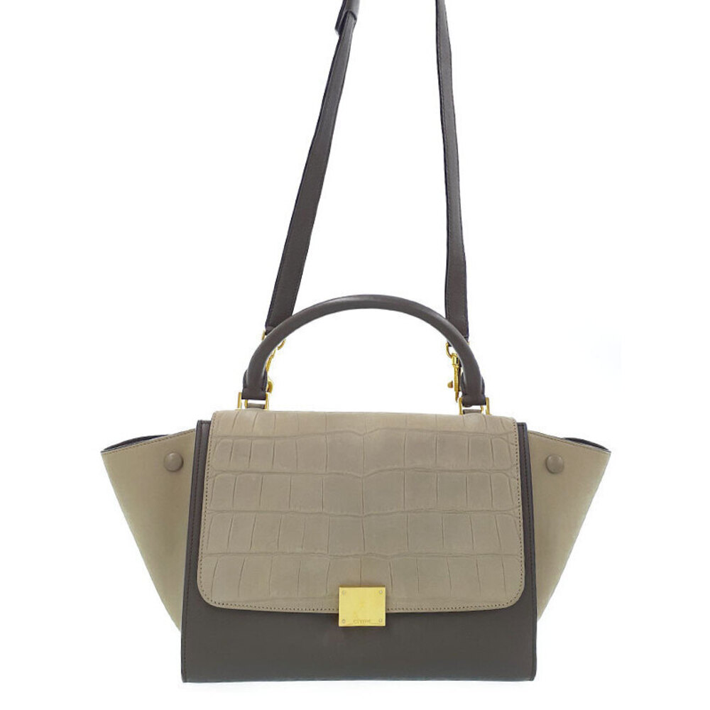 Celine Trapeze Leather 2WAY Handbag Shoulder Bag